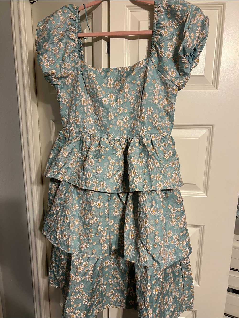 Lovelo floral jacquard tiered midi dress